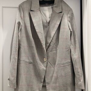 H&M Gray Plaid Blazer